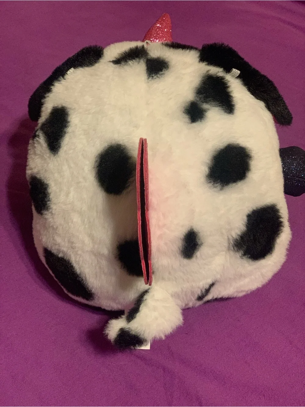 Rainbocorns Unicorn Dalmatian Plush Toy with Pink Heart Accent